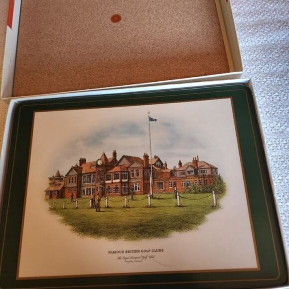 Pimpernel Vintage Famous British Golf Clubs Set of 6 Deluxe Finish PlaceMats - Picture 4 of 12